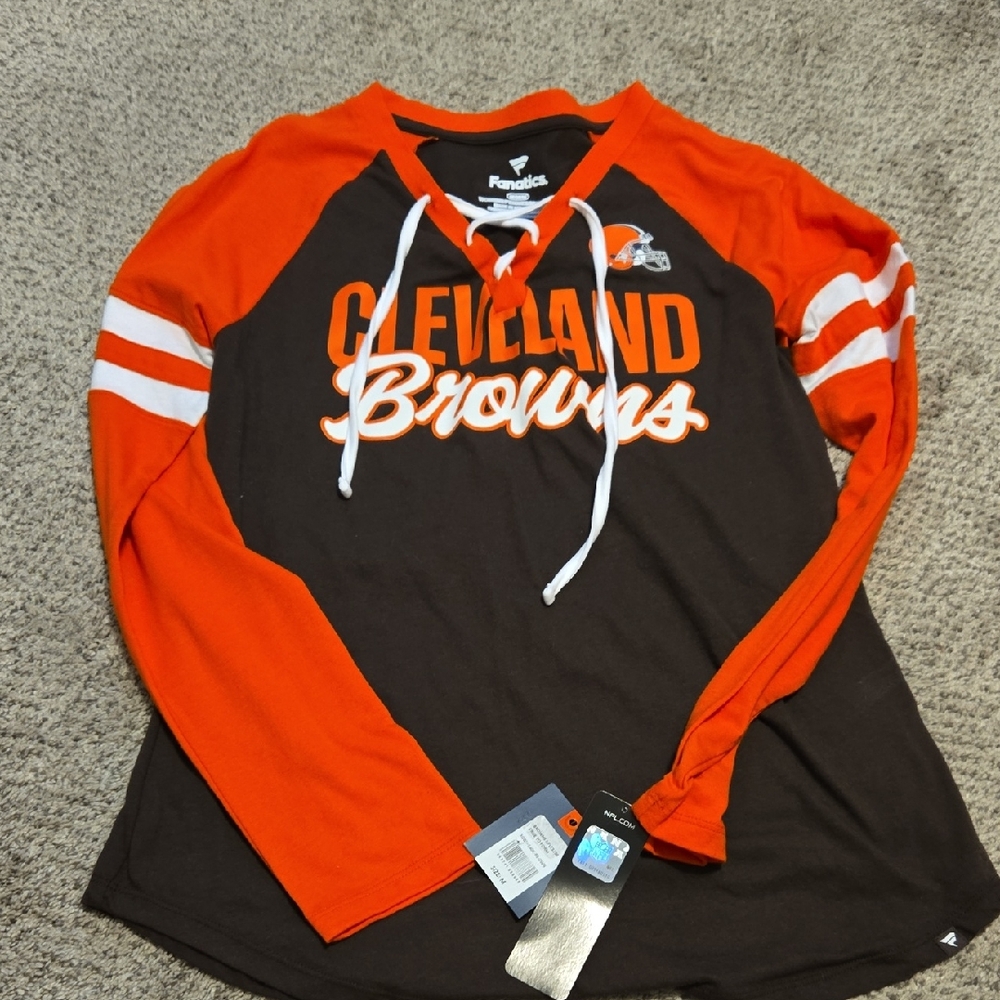 Fanatics Cleveland Browns Orange and Black Long Sleeve Shirt